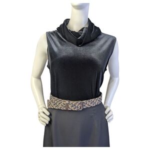 Whimsigoth Black Velvet Cowl Neck Sleeveless Top | 90s Goth | Fits M/L